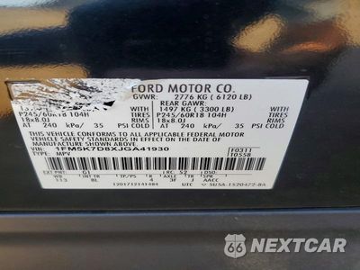 Zdjęcie 14 z 14 samochodu: 2018 FORD EXPLORER XLT VIN:1FM5K7D8XJGA41930 - miniatura
