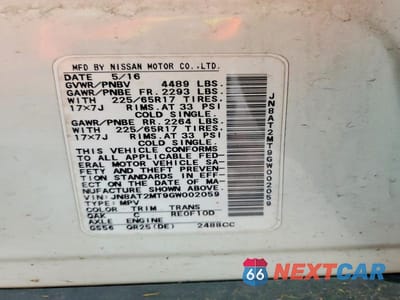 Zdjęcie 12 z 12 samochodu: 2016 NISSAN ROGUE S VIN:JN8AT2MT9GW002059 - miniatura