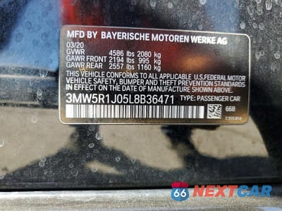 Zdjęcie 12 z 12 samochodu: 2020 BMW 330I VIN:3MW5R1J05L8B36471 - miniatura