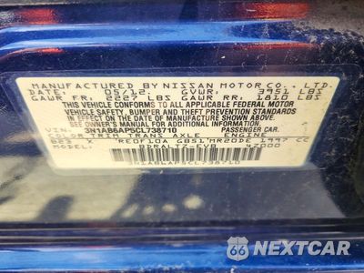 Zdjęcie 12 z 12 samochodu: 2012 NISSAN SENTRA 2.0 VIN:3N1AB6AP5CL738710 - miniatura
