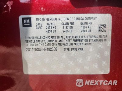 Zdjęcie 12 z 12 samochodu: 2017 CHEVROLET IMPALA LT VIN:2G1105S36H9182306 - miniatura