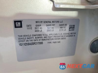 Zdjęcie 12 z 12 samochodu: 2013 CHEVROLET MALIBU 1LT VIN:1G11C5SA2DF217995 - miniatura