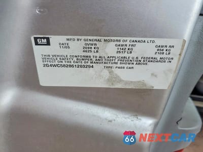 Zdjęcie 12 z 12 samochodu: 2006 BUICK LACROSSE CX VIN:2G4WC582861203294 - miniatura