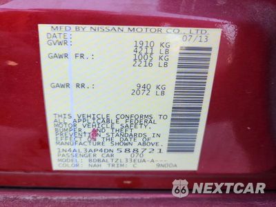 Zdjęcie 12 z 12 samochodu: 2013 NISSAN ALTIMA 2.5 VIN:1N4AL3AP4DN588721 - miniatura
