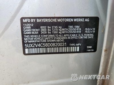 Zdjęcie 13 z 13 samochodu: 2013 BMW X5 XDRIVE35I VIN:5UXZV4C58D0B20031 - miniatura