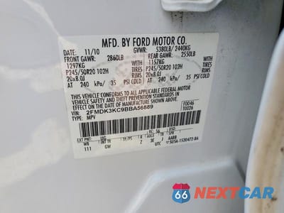 Zdjęcie 12 z 12 samochodu: 2011 FORD EDGE LIMITED VIN:2FMDK3KC9BBA56889 - miniatura