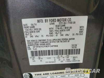 Zdjęcie 12 z 12 samochodu: 2014 FORD F150 SUPERCREW VIN:1FTFW1CF9EFC47584 - miniatura
