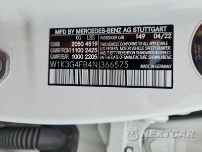 Zdjęcie 12 z 12 samochodu: 2022 MERCEDES-BENZ A 220 4MATIC VIN:W1K3G4FB4NJ366575 - miniatura