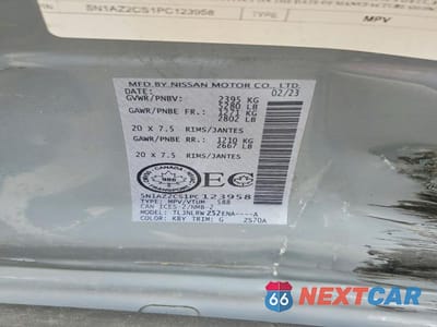 Zdjęcie 14 z 14 samochodu: 2023 NISSAN MURANO SL VIN:5N1AZ2CS1PC123958 - miniatura
