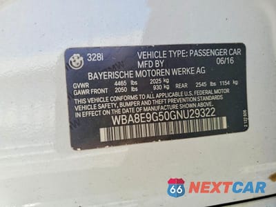 Zdjęcie 12 z 12 samochodu: 2016 BMW 328 I SULEV VIN:WBA8E9G50GNU29322 - miniatura