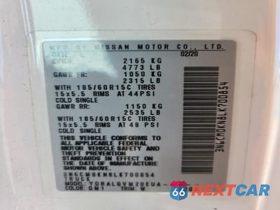 Zdjęcie 14 z 14 samochodu: 2020 NISSAN NV200 SV VIN:3N6CM0KN8LK700854 - miniatura