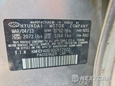 Zdjęcie 13 z 13 samochodu: 2013 HYUNDAI ELANTRA GLS VIN:KMHDH4AE9DU812922 - miniatura