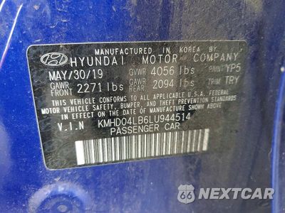 Zdjęcie 13 z 13 samochodu: 2020 HYUNDAI ELANTRA SPORT VIN:KMHD04LB6LU944514 - miniatura
