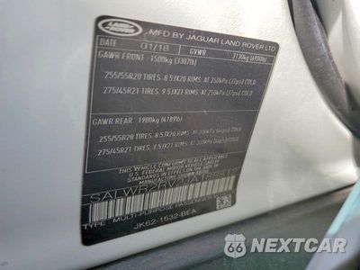 Zdjęcie 13 z 13 samochodu: 2018 LAND ROVER RANGE ROVER SPORT HSE VIN:SALWR2RV2JA188812 - miniatura