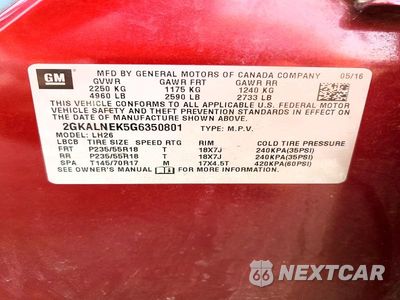 Zdjęcie 13 z 13 samochodu: 2016 GMC TERRAIN SLE VIN:2GKALNEK5G6350801 - miniatura