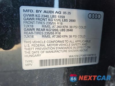 Zdjęcie 12 z 12 samochodu: 2025 AUDI Q3 PREMIUM S LINE 45 VIN:WA1DECF35S1087813 - miniatura