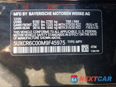 Zdjęcie 14 z 14 samochodu: 2021 BMW X5 XDRIVE40I VIN:5UXCR6C00M9F45975 - miniatura