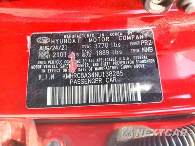 Zdjęcie 14 z 14 samochodu: 2022 HYUNDAI VENUE SEL VIN:KMHRC8A34NU138285 - miniatura