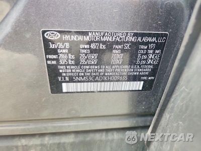 Zdjęcie 13 z 13 samochodu: 2019 HYUNDAI SANTA FE SEL 2.4L VIN:5NMS3CAD1KH009635 - miniatura