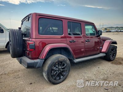 Trzecie zdjęcie samochodu z tyłu: 2021 JEEP WRANGLER UNLIMITED SAHARA 4XE VIN:1C4JJXP69MW767109 - miniatura