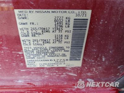Zdjęcie 13 z 13 samochodu: 2022 NISSAN FRONTIER PRO-4X VIN:1N6ED1EK6NN617758 - miniatura