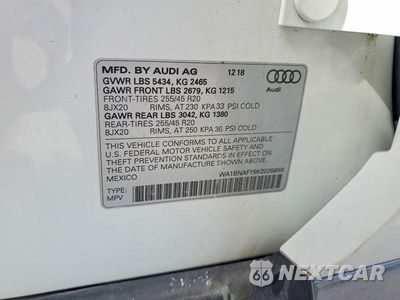 Zdjęcie 13 z 13 samochodu: 2019 AUDI Q5 PREMIUM PLUS VIN:WA1BNAFY9K2035859 - miniatura
