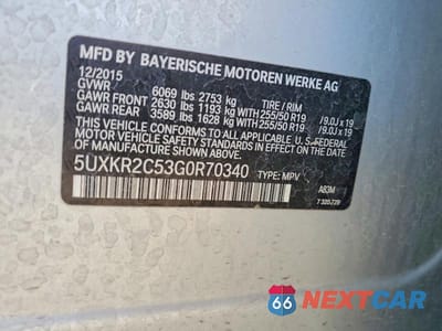 Zdjęcie 13 z 13 samochodu: 2016 BMW X5 SDRIVE35I VIN:5UXKR2C53G0R70340 - miniatura