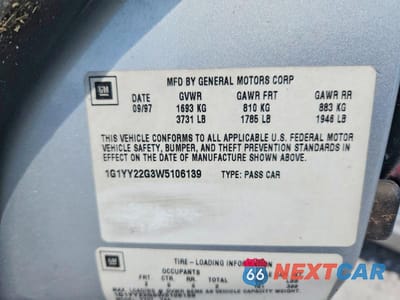 Zdjęcie 12 z 12 samochodu: 1998 CHEVROLET CORVETTE VIN:1G1YY22G3W5106139 - miniatura