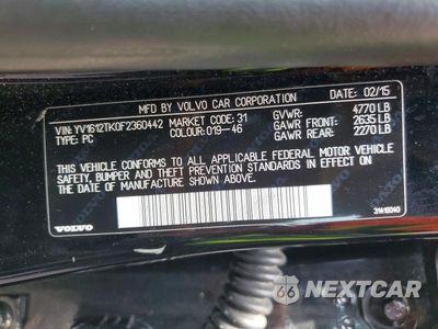 Zdjęcie 12 z 12 samochodu: 2015 VOLVO S60 PREMIER VIN:YV1612TK0F2360442 - miniatura