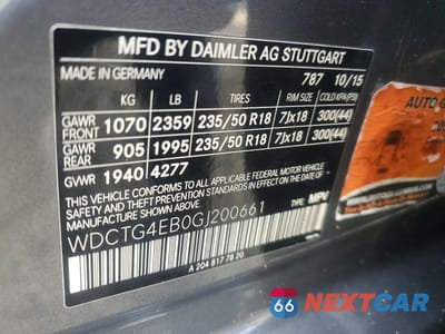 Zdjęcie 12 z 12 samochodu: 2016 MERCEDES-BENZ GLA 250 VIN:WDCTG4EB0GJ200661 - miniatura