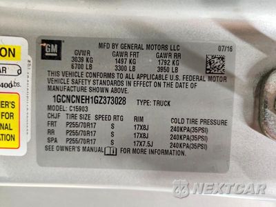 Zdjęcie 12 z 12 samochodu: 2016 CHEVROLET SILVERADO C1500 VIN:1GCNCNEH1GZ373028 - miniatura