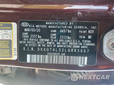 Zdjęcie 12 z 12 samochodu: 2020 KIA OPTIMA LX VIN:5XXGT4L32LG445667 - miniatura