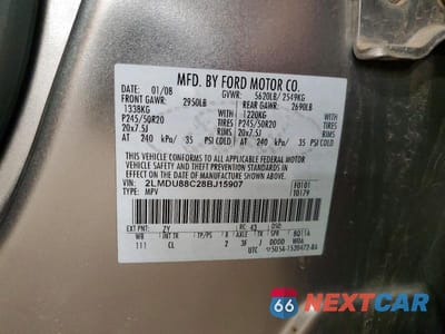 Zdjęcie 13 z 13 samochodu: 2008 LINCOLN MKX VIN:2LMDU88C28BJ15907 - miniatura