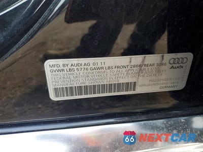 Zdjęcie 13 z 13 samochodu: 2011 AUDI A8 QUATTRO VIN:WAUAVAFD3BN014645 - miniatura