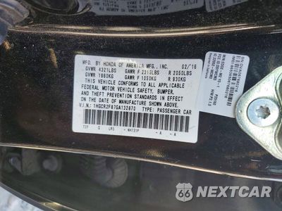 Zdjęcie 12 z 12 samochodu: 2016 HONDA ACCORD EXL VIN:1HGCR2F87GA132870 - miniatura