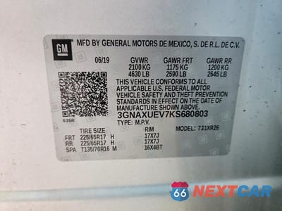 Zdjęcie 13 z 13 samochodu: 2019 CHEVROLET EQUINOX LT VIN:3GNAXUEV7KS680803 - miniatura