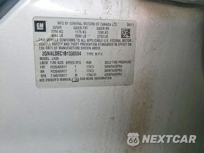 Zdjęcie 13 z 13 samochodu: 2011 CHEVROLET EQUINOX LT VIN:2GNALDEC1B1336504 - miniatura