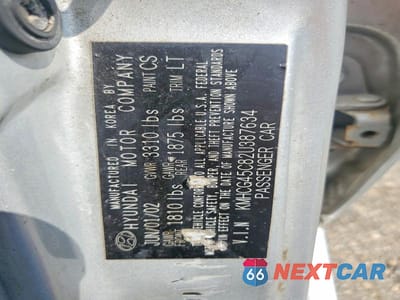 Zdjęcie 12 z 12 samochodu: 2002 HYUNDAI ACCENT GL VIN:KMHCG45C82U387634 - miniatura