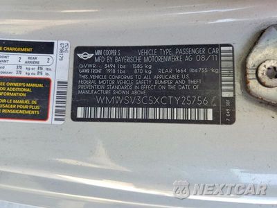 Zdjęcie 12 z 12 samochodu: 2012 MINI COOPER S VIN:WMWSV3C5XCTY25756 - miniatura