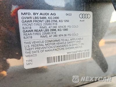 Zdjęcie 14 z 14 samochodu: 2022 AUDI Q5 PREMIUM 45 VIN:WA1GAAFY6N2108160 - miniatura