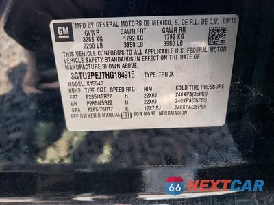 Zdjęcie 12 z 12 samochodu: 2017 GMC SIERRA K1500 DENALI VIN:3GTU2PEJ7HG184916 - miniatura
