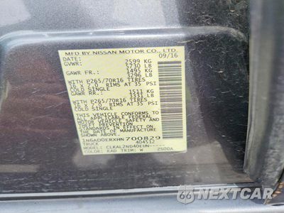 Zdjęcie 12 z 12 samochodu: 2017 NISSAN FRONTIER SV VIN:1N6AD0ERXHN700829 - miniatura