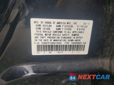 Zdjęcie 12 z 12 samochodu: 2016 ACURA ILX BASE WATCH PLUS VIN:19UDE2F32GA019459 - miniatura