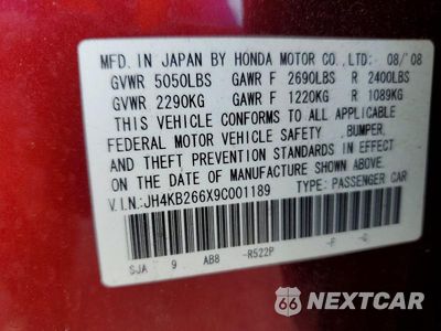 Zdjęcie 12 z 12 samochodu: 2009 ACURA RL VIN:JH4KB266X9C001189 - miniatura