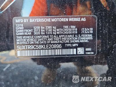 Zdjęcie 13 z 13 samochodu: 2019 BMW X3 XDRIVE30I VIN:5UXTR9C58KLE20896 - miniatura