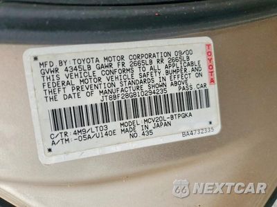 Zdjęcie 12 z 12 samochodu: 2001 LEXUS ES 300 VIN:JT8BF28G810294235 - miniatura