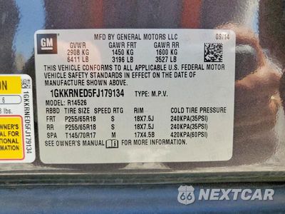 Zdjęcie 13 z 13 samochodu: 2015 GMC ACADIA SLE VIN:1GKKRNED5FJ179134 - miniatura