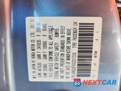 Zdjęcie 13 z 13 samochodu: 2012 ACURA TSX VIN:JH4CU2F43CC017318 - miniatura