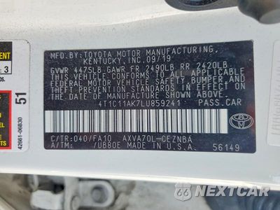 Zdjęcie 12 z 12 samochodu: 2020 TOYOTA CAMRY LE VIN:4T1C11AK7LU859241 - miniatura
