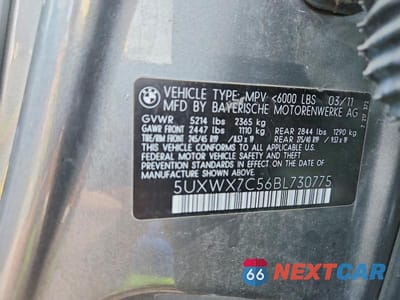 Zdjęcie 13 z 13 samochodu: 2011 BMW X3 XDRIVE35I VIN:5UXWX7C56BL730775 - miniatura